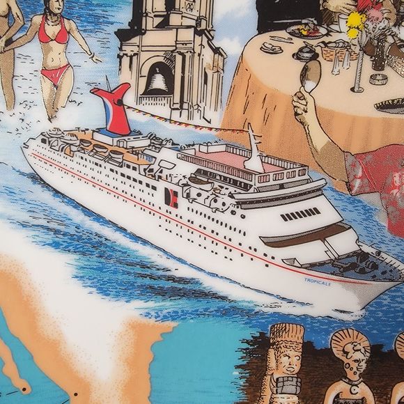 Carnival Cruise Collector Plate Tropicale April 1986 Round Table Farmers - Picture 2 of 3